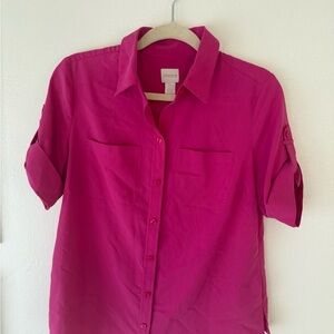 Chico's Fuchsia Button-Down Shirt